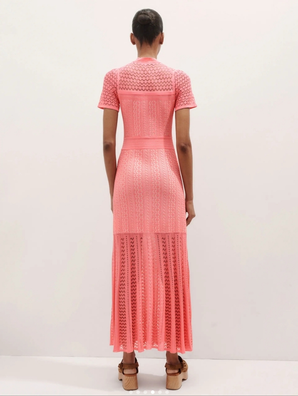 ME+EM Womens Pink Luxury Stich Knit Boho Maxi Dress. Sz 10 Beach Resortwear NWOT - Picture 5 of 12